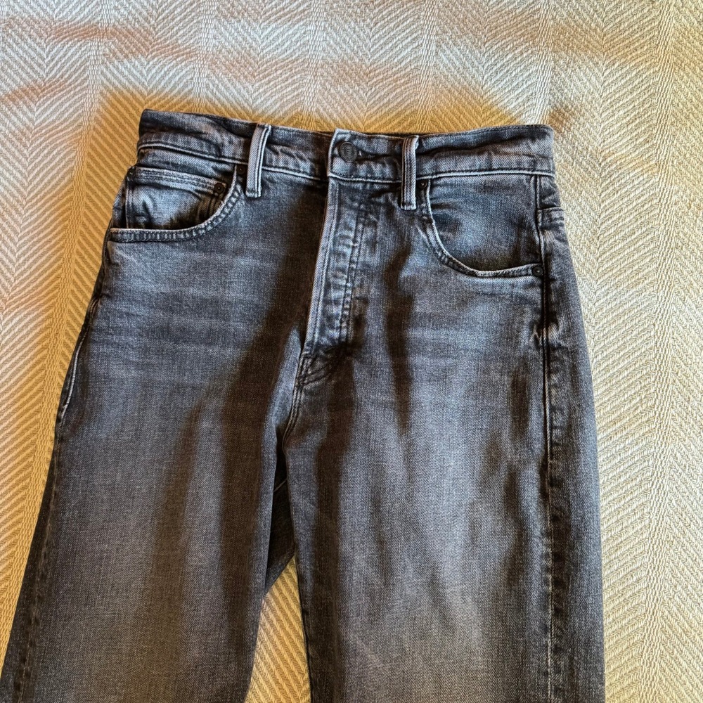 Mother High Waisted Hiker Hover Jeans Midnights With Molly Faded Black Size 26 - Picture 3 of 13